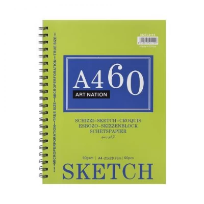 Альбом для ескізів А4 60 аркушів SKETCH бокова спіраль XQSL4110