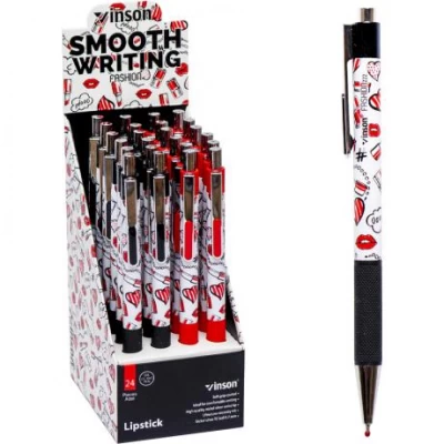 АКЦІЯ! Ручка масляна VINSON Lipstick синя 222 автоматична АКЦІЯ! Ручка масляна VINSON Lipstick синя 222 автоматична
