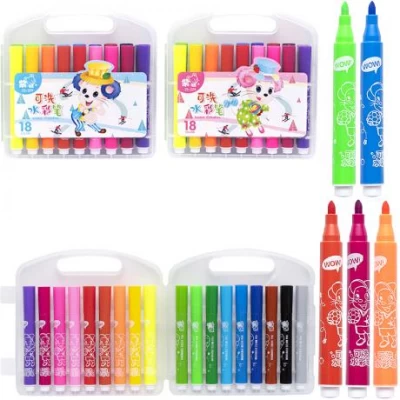 РОЗПРОДАЖ! Набір фломастерів 18 кольорів Water color pen у пластиковому боксі 229-18