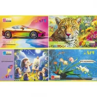 Альбом А4 24 арк., 120(100)г/м² скоба з перфорацією, МОКРИЙ ШОВК обкл. 200г/м²  ТМ Тетрада ТЕ13130
