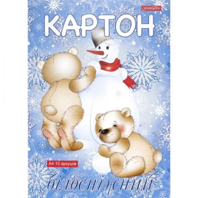 Білий картон А4 10арк. двосторонній, картонна папка, 250 г/м² БІЛОСНІЖНИЙ ТМ Family Line ТЕ462165