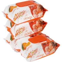 Вологі серветки 120шт ТМ SLEEPY Orange з клапаном 320188 Вологі серветки 120шт ТМ SLEEPY Orange з клапаном 320188