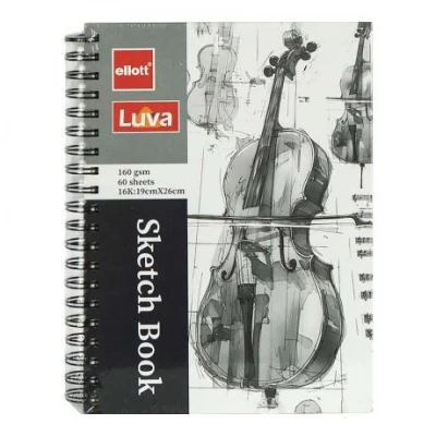 Альбом для ескізів А5 60 аркушів, 160 г/м² Sketch Book  ETBZ-001-16K на спіралі