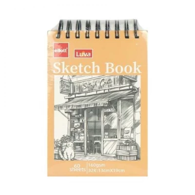 Альбом для ескізів А6 60 аркушів, 160 г/м² Sketch Book ETBZ-006-32K верхня спіраль