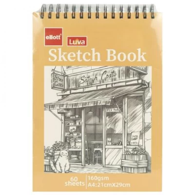 Альбом для ескізів А4 60 аркушів, 160 г/м² Sketch Book ETBZ-006-А4 верхня спіраль
