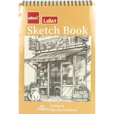 Альбом для ескізів А3 60 аркушів, 160 г/м² Sketch Book ETBZ-006-8K верхня спіраль