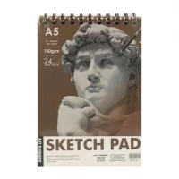Альбом для ескізів А5 24 аркуші,180 г/м² Sketch  Pad 102.PB.01 спіраль зверху