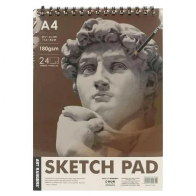 Альбом для ескізів А4 24 аркуші, 180 г/м² Sketch  Pad 102.PB.02 спіраль зверху