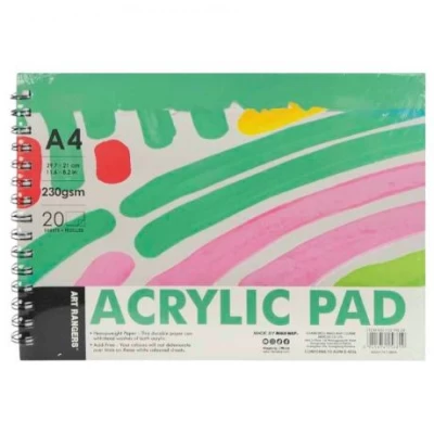 Альбом для ескізів А4 20 аркушів, 230 г/м² Acrylic Pad 102.PB.20 бокова спіраль