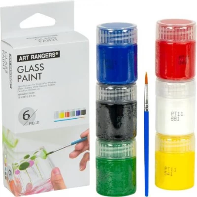 Фарби 15мл для скла Art Ranger 6 кольорів Glass з пензлем A06022-2