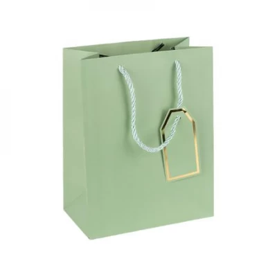 Пакет подарунковий 26х32х12см однотонний LIGHT GREEN HL-1977