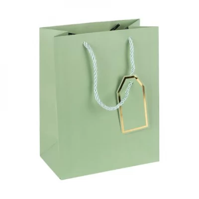 Пакет подарунковий 31х42х12см однотонний LIGHT GREEN HL-1978