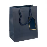Пакет подарунковий 31х42х12см однотонний DARK BLUE HL-1990