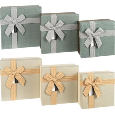 Набір подарункових коробок 3шт BEIGE+GRAY HL-244 Набір подарункових коробок 3шт BEIGE+GRAY HL-244