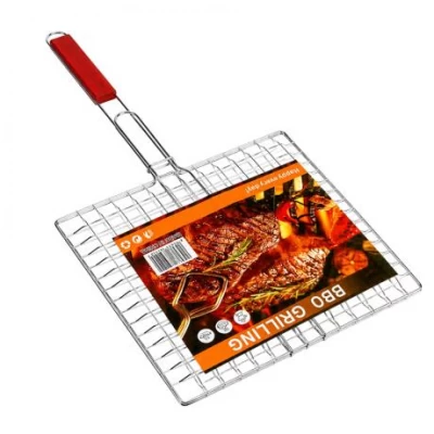 Решітка-гриль для барбекю 30*30см з ручкою та фіксатором XY813 Решітка-гриль для барбекю 30*30см з ручкою та фіксатором XY813