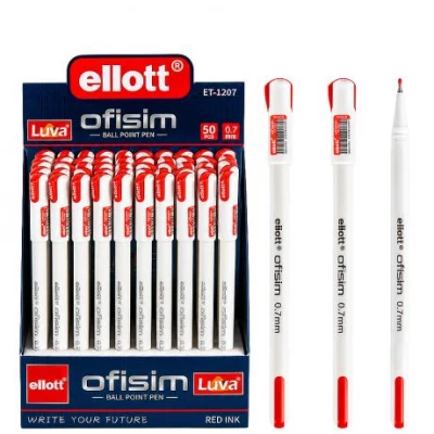 Ручка кулькова Ellott Ofisim ET-1207-50 червона Ручка кулькова Ellott Ofisim ET-1207-50 червона