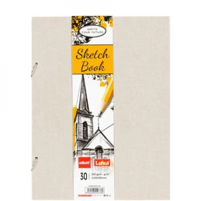 Альбом для ескізів А4 30 аркушів, 160 г/м² Sketch Book ETBZ-013-A4 кільцевий механізм