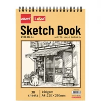 Альбом для ескізів А6 30 аркушів, 160 г/м² Sketch Book ETBZ-014-32K верхня спіраль Альбом для ескізів А6 30 аркушів, 160 г/м² Sketch Book ETBZ-014-32K верхня спіраль
