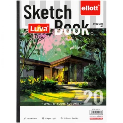 Альбом для ескізів А3 20 аркушів, 110 г/м² Sketch Book ETBZ-020-A3