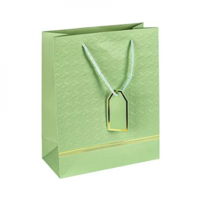 Пакет подарунковий 26х32х12см із рельєфним тисненням LIGHT GREEN HL-2021