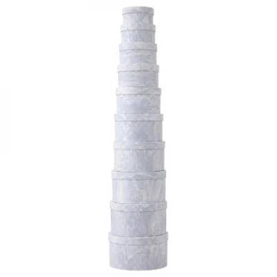 Набір подарункових коробок 10шт круглих 2816-2-White
