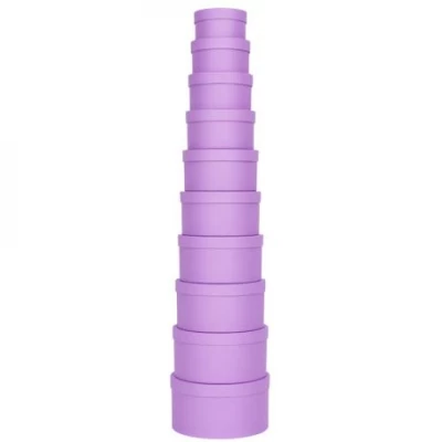 Набір подарункових коробок 10шт круглих 2816-1-Purple