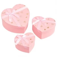 Набір подарункових коробок 3шт у формі серця 8022-49-Pink