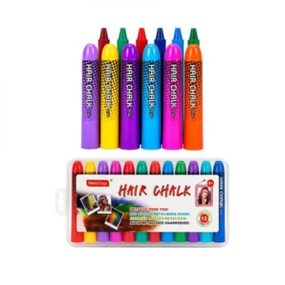 Набір крейд для волосся 12 кольорів Metallic Pens MD-700