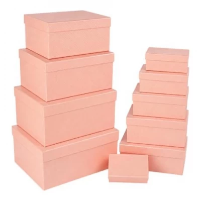 Набір подарункових коробок 10шт прямокутних 910-01 Pink