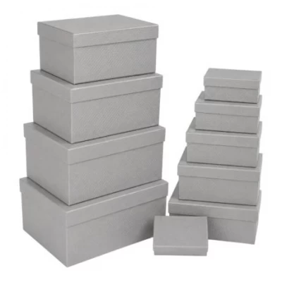 Набір подарункових коробок 10шт прямокутних 910-02 Gray