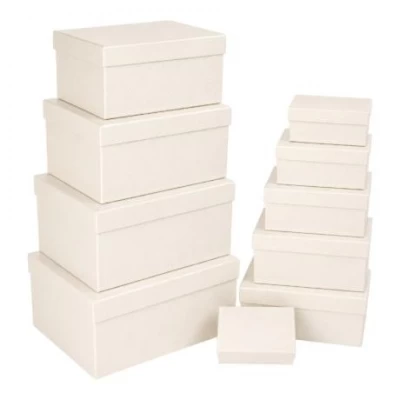 Набір подарункових коробок 10шт прямокутних 910-03 Beige