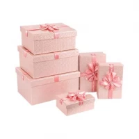Набір подарункових коробок 6шт із декоративною стрічкою 3225-12-Pink Набір подарункових коробок 6шт із декоративною стрічкою 3225-12-Pink