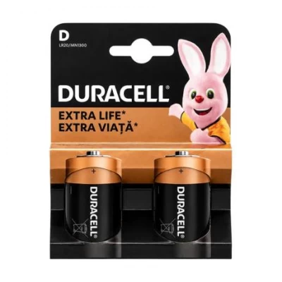 Батарейка Duracell лужна D/LR20/MN1300 2шт 6409611