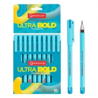 Ручка кулькова 0,7мм 10шт зі збільшеним об'ємом чорнила Ultra Bold RADIUS 506261 синя Ручка кулькова 0,7мм 10шт зі збільшеним об'ємом чорнила Ultra Bold RADIUS 506261 синя