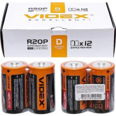 Батарейка Videx R2OP / D 2pcs SHRINK Батарейка Videx R2OP / D 2pcs SHRINK