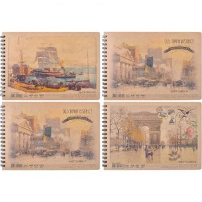 Альбом для малювання A5 KRAFT 40 аркушів, 120г/м² спіраль Альбом для малювання A5 KRAFT 40 аркушів, 120г/м² спіраль