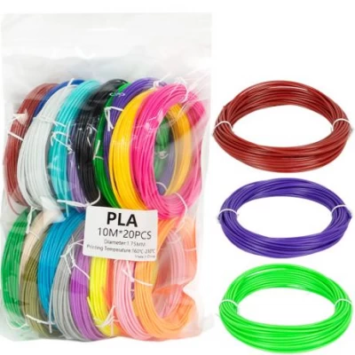 Пластик PLA для 3D-ручки, запаска 20 шт по 10 м PLA20