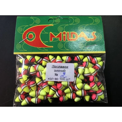 Поплавок зимний Mildas #2 желтый (100шт) Поплавок зимний Mildas #2 желтый (100шт)