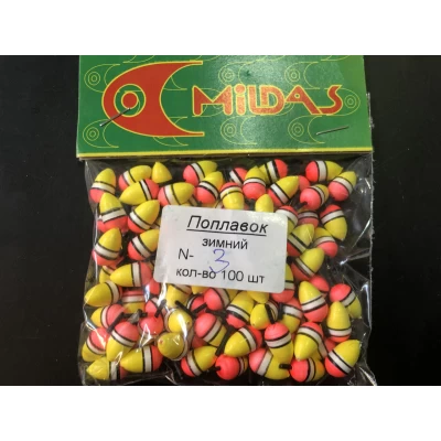 Поплавок зимний Mildas #3 желтый (100шт) Поплавок зимний Mildas #3 желтый (100шт)