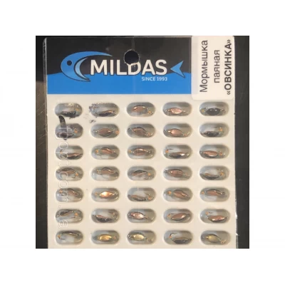 Мормышка Mildas паяная Овсинка (50шт.) в блистере Мормышка Mildas паяная Овсинка (50шт.) в блистере