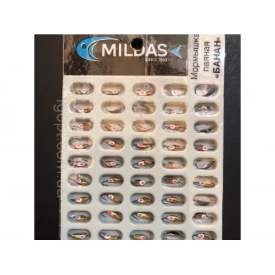 Мормышка Mildas паяная Банан (50шт.) в блистере Мормышка Mildas паяная Банан (50шт.) в блистере