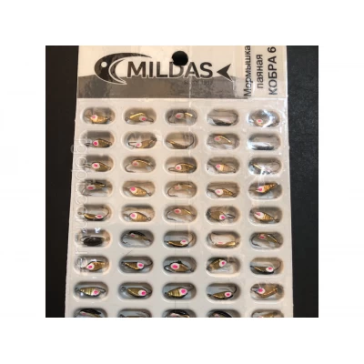 Мормышка Mildas паяная Кобра-6 (50шт.) в блистере Мормышка Mildas паяная Кобра-6 (50шт.) в блистере