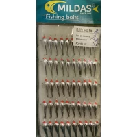 Блесна средняя Mildas № 2 белая на 3 крючка (50 шт.)