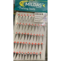 Блесна Mildas малая №14 белая на 3 крючка  (50 шт.)