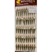 Блесна Mildas большая № 8 золото на 3 крючка  (50 шт.)