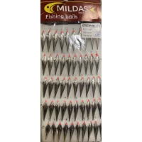 Блесна Mildas большая №35 белая на 3 крючка  (50 шт.)