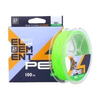 Шнур ZEOX Element PE X4 100м Fluo Green #1.5 (0,205мм)