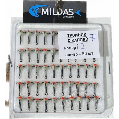 Тройник Mildas с каплей фосфор №10 (50шт.) Тройник Mildas с каплей фосфор №10 (50шт.)