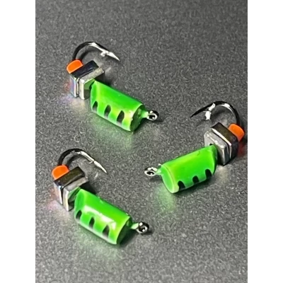 Мормышка Столбик со спилом ⌀3 Green 2x хамелеон