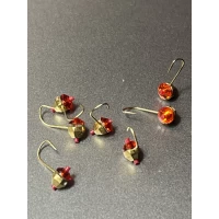 Мормышка Вольфрам Граненая полусфера с кр камнем 0.19г 3мм